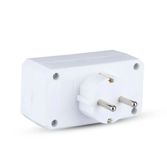 2 Ways Adapter With Earthing Contact 10/16A 250V (Label + Polybag With Headcard ) White