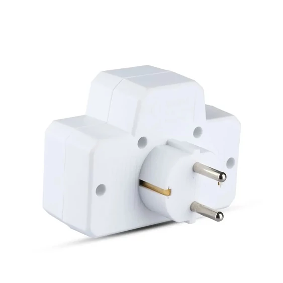3 Outlet Power Adapter With Earth Contact And Switch 16A 250V ( Label + Polybag With Headcard)
