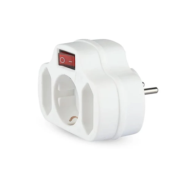 Adapter With Switch & Earthing Contact 2 Socket 2.5 1 Socket 16A