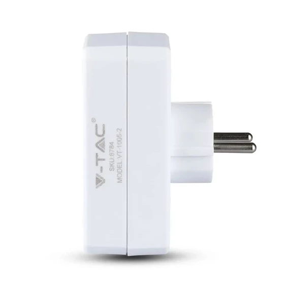 2 Ways Adapter With 2 Euro Socket 10A , 1 Socket 10/16A 250V ( Label+ Polybag ) White