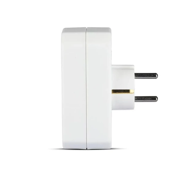 Adapter With Earthing Contact 2 Socket 2.5A 1 Socket 16A White