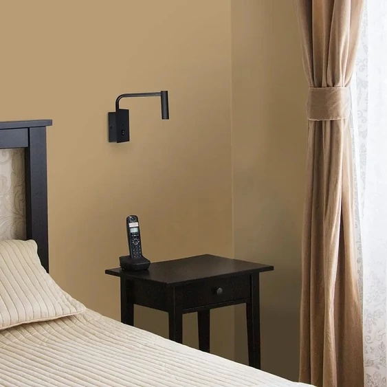 V-TAC fali LED COB olvasólámpa kapcsolóval és USB porttal fekete 3W meleg fehér, fekete - SKU 1487