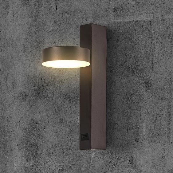 V-TAC fali LED lámpa, USB töltővel, akril fekete, meleg fehér - SKU 23405