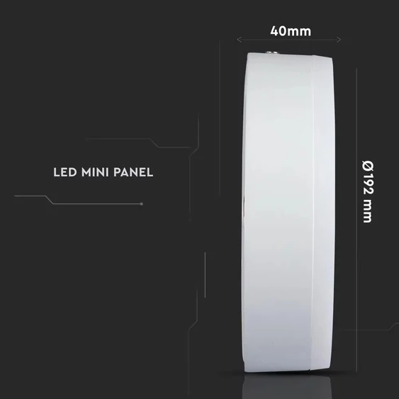 12W+3W LED Surface Panel Downlight - Round 6000K                         EMC+CR80
