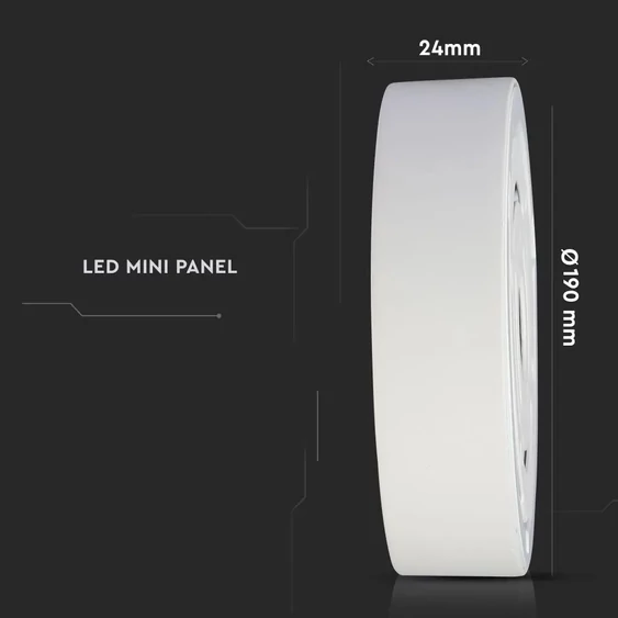V-TAC falon kívüli mennyezeti kerek LED panel 18W hideg fehér - SKU 4918