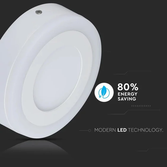 V-TAC falon kívüli mennyezeti kerek LED panel 8W meleg fehér - SKU 4890