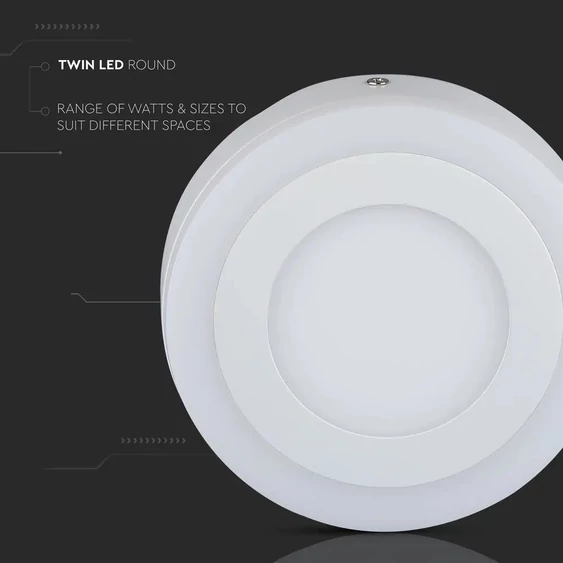 6W+2W LED Surface Panel Downlight - Round 4500K                        EMC+CR80