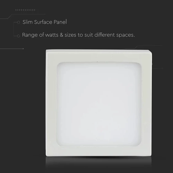V-TAC falon kívüli mennyezeti szögletes LED panel 12W meleg fehér - SKU 4913