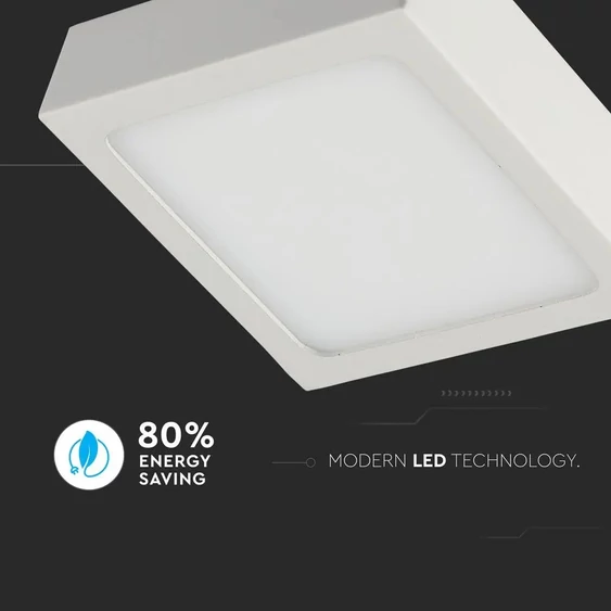 V-TAC falon kívüli mennyezeti szögletes LED panel 12W meleg fehér - SKU 4913