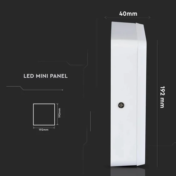 12W+3W LED Surface Panel Downlight - Square 6000K                         EMC+CR80