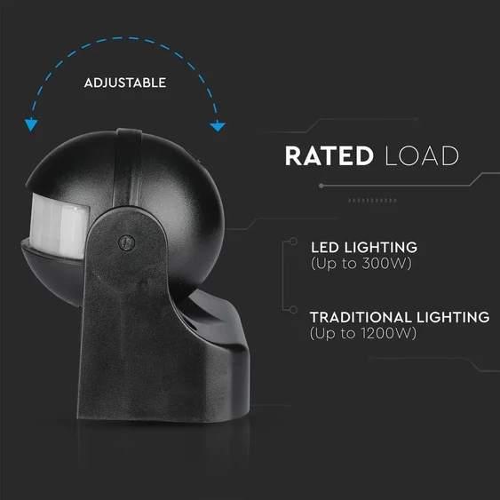 Infrared Motion Sensor Wall Black