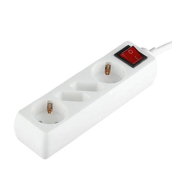 4 Holes Socket Whit Switch (3G 1.5MM2 X 1.5M ) Polybag With Card White