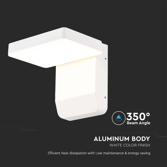 V-TAC fehér fali forgatható kültéri 17W LED lámpatest, meleg fehér - SKU 2942