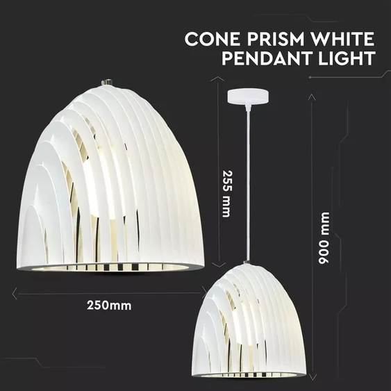 Pendant Light Cone Prism White D250*270mm