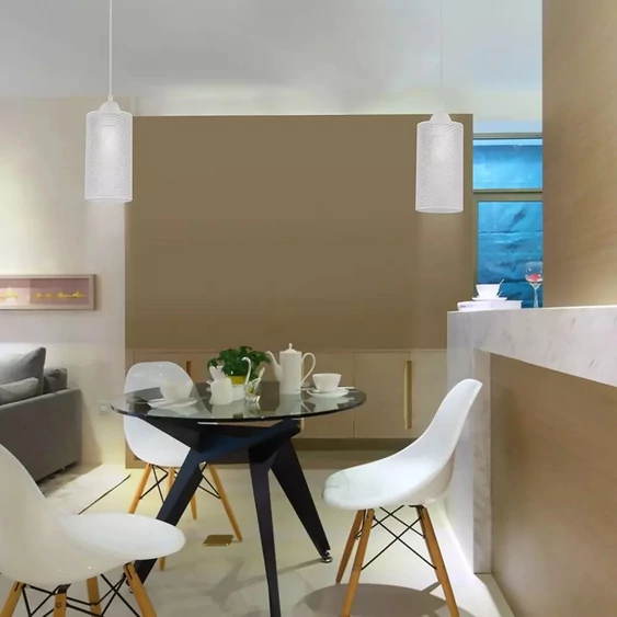 Pendant Light Matt White With White Canopy