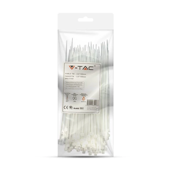 Cable Tie - 2.5*150mm White 100pcs/Pack