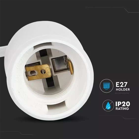 V-TAC fehér szilikon függeszték, E27 foglalattal - SKU 3477
