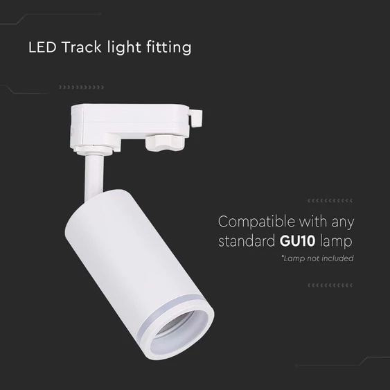 V-TAC fehér tracklight sínbe való GU10 spot lámpatest - SKU 6783