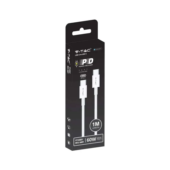 1 М Type C USB Cable White