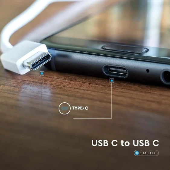 1 М Type C USB Cable White