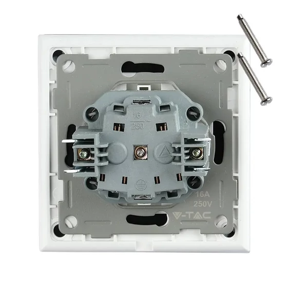 EU Socket 16A Glass Panel White
