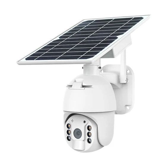 Black WiFi Solar powered outdoor PTZ camera, with motion sensor