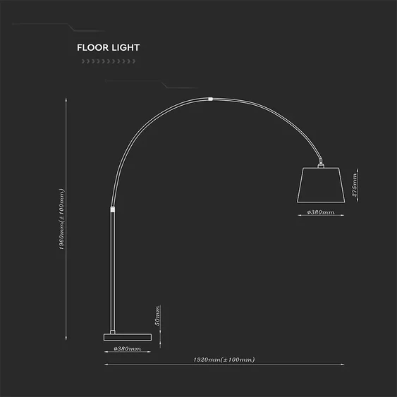 LED Floor Lamp E27 Black Lamp Shade
