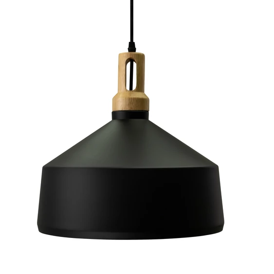 Modern Pendant Light Black Wooden Top