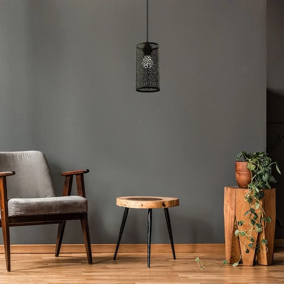 Pendant Light Matt Black With Black Canopy