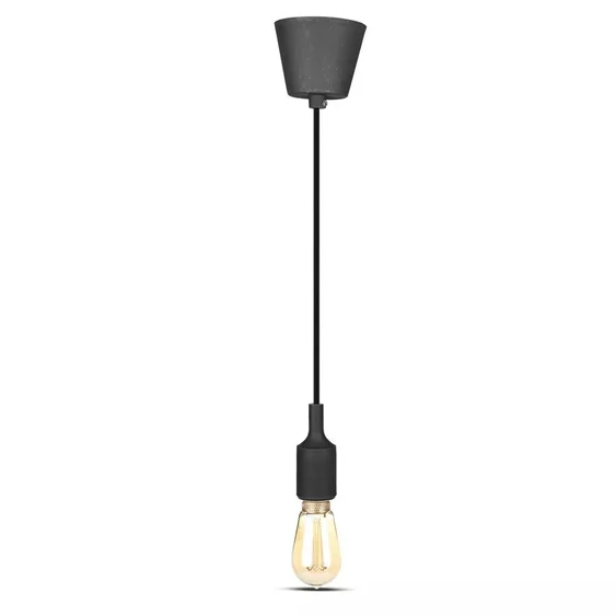 V-TAC fekete szilikon függeszték, E27 foglalattal - SKU 3478