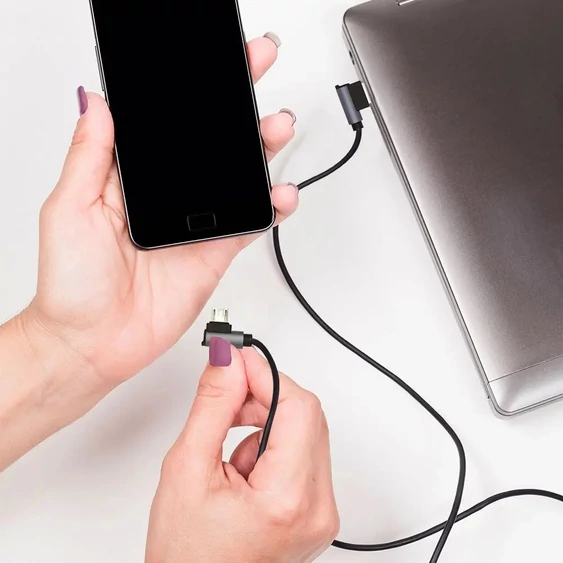 V-TAC fekete, USB - Micro USB 1m hálózati kábel - SKU 8635