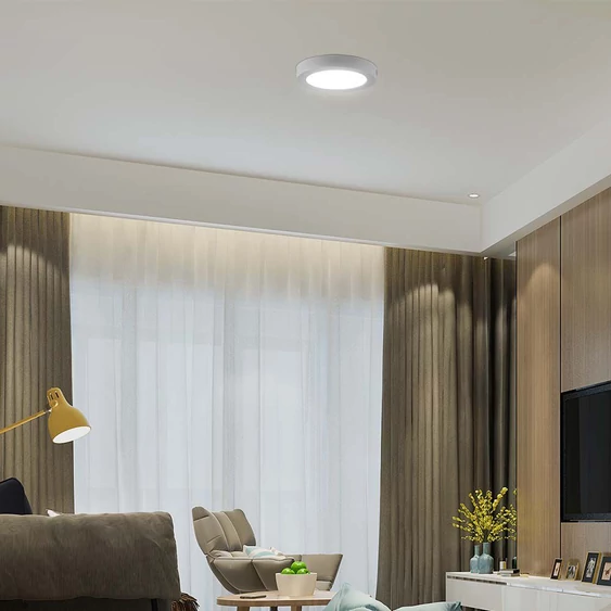 V-TAC felületre szerelhető, műanyag házas, kerek LED panel 24W, természetes fehér - SKU 7880