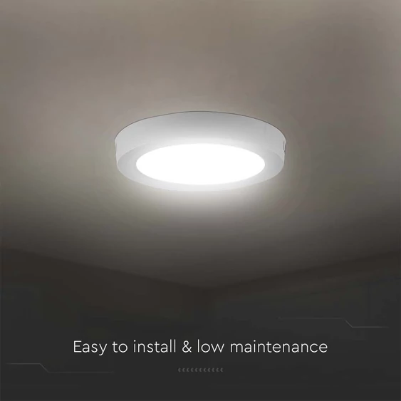 V-TAC felületre szerelhető, műanyag IP20, kerek LED panel 6W, hideg fehér - SKU 7872