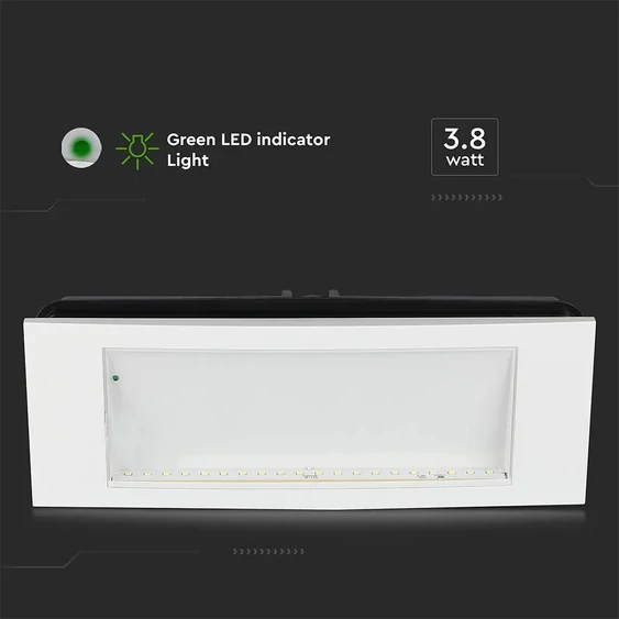 V-TAC LED-es vészkijárat, vészvilágító, kijáratjelző EXIT lámpa 3.8W - SKU 899