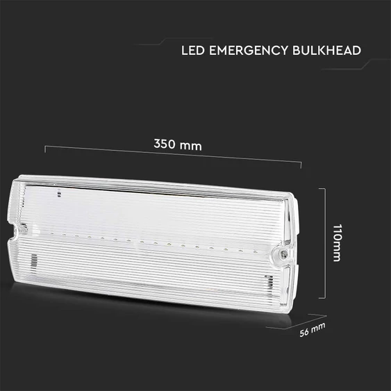 V-TAC LED-es vészkijárat, vészvilágító, kijáratjelző EXIT lámpa 3W, önteszt gombbal - SKU 7687