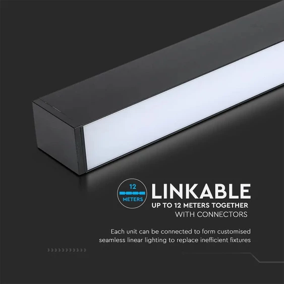 LED Linear Light SAMSUNG CHIP - 40W Surface Black Body 6500K