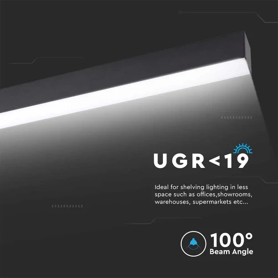 LED Linear Light SAMSUNG CHIP - 40W Surface Black Body 6500K