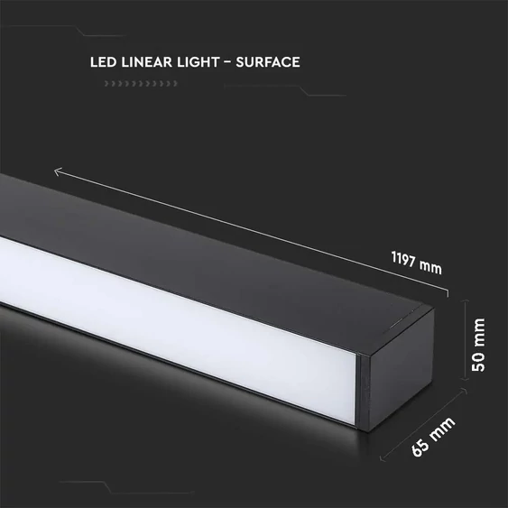 LED Linear Light SAMSUNG CHIP - 40W Surface Black Body 3000K