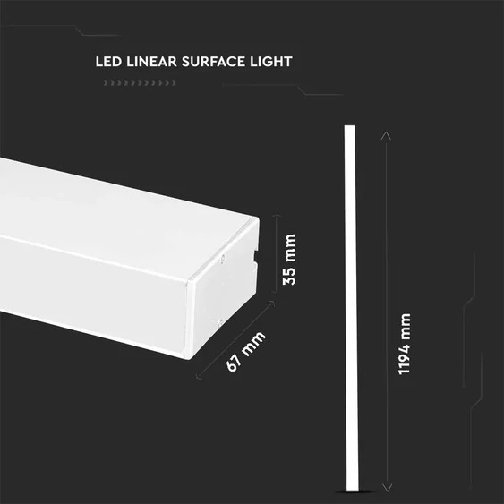 LED Linear Light SAMSUNG CHIP - 40W Surface Black Body 4000K