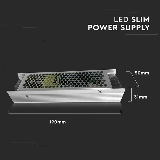 LED Slim Power Supply - 120W 12V 10A Metal