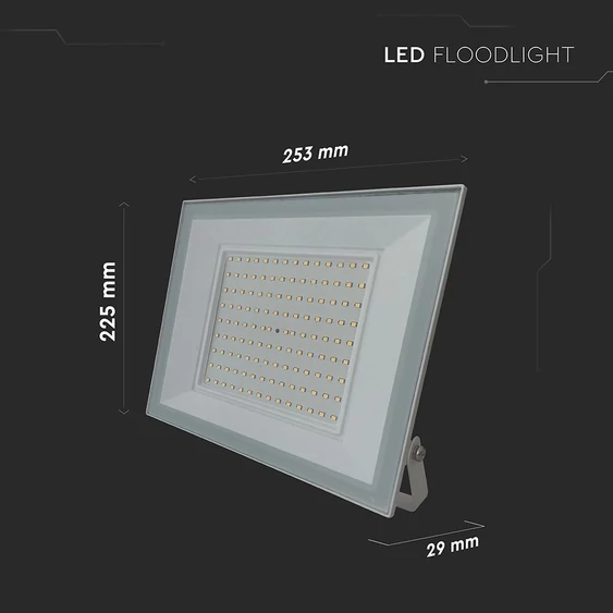 V-TAC FN-széria LED reflektor 100W hideg fehér, fehér házzal - SKU 23981