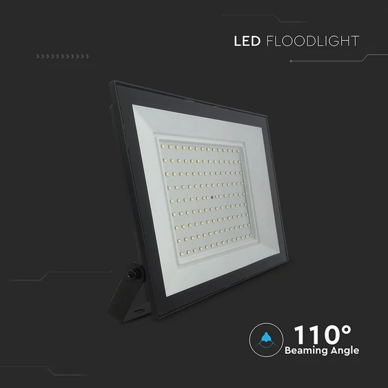 V-TAC FN-széria LED reflektor 100W hideg fehér, fekete házzal - SKU 23982