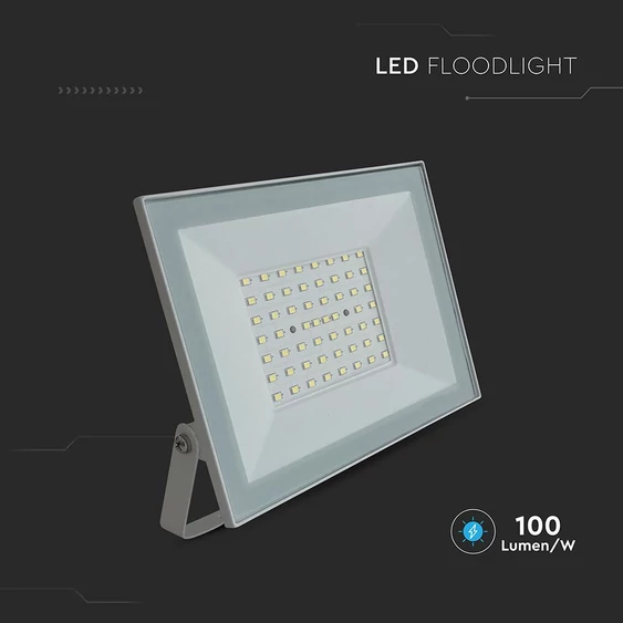 V-TAC FN-széria LED reflektor 50W hideg fehér, fehér házzal - SKU 23989