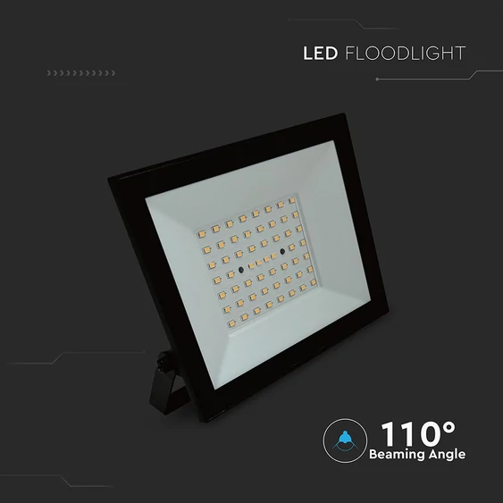 V-TAC FN-széria LED reflektor 50W hideg fehér, fekete házzal - SKU 23990