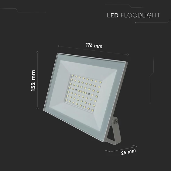 V-TAC FN-széria LED reflektor 50W természetes fehér, fehér házzal - SKU 23987