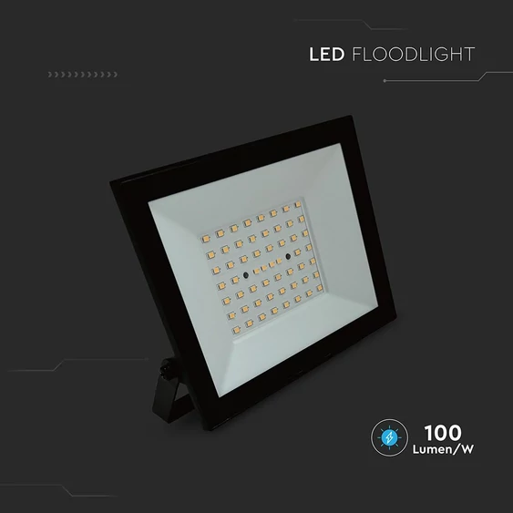 V-TAC FN-széria LED reflektor 50W természetes fehér, fekete házzal - SKU 23988