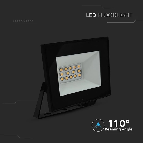 V-TAC FN-széria mini LED reflektor 10W természetes fehér, fekete házzal - SKU 23972