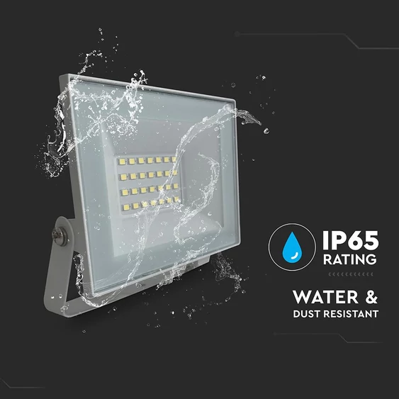 V-TAC FN-széria mini LED reflektor 20W természetes fehér, fehér házzal - SKU 23983