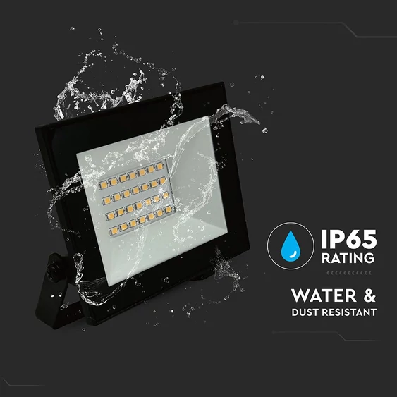 V-TAC FN-széria mini LED reflektor 20W természetes fehér, fekete házzal - SKU 23984