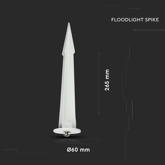 V-TAC földbe szúrható 50W és 150W közötti LED reflektor tartó kerti konzol - fehér - SKU 7537